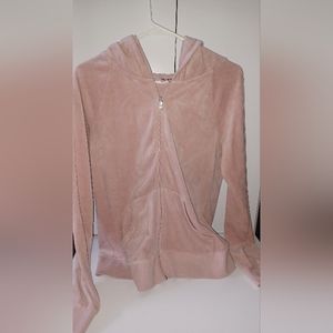 Juicy Couture Velour Track Suit Dusty Pink Zip-Up Hoodie Y2K